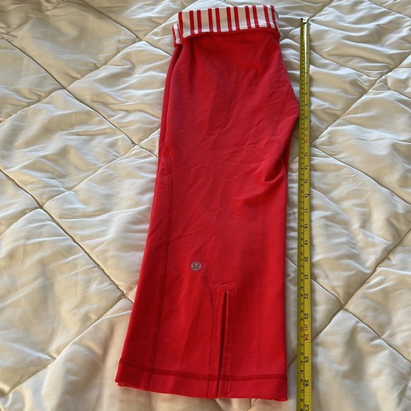 Lululemon Athletica Classic Orange high rise wide leg cropped yoga pants Size4-6 - Picture 10 of 15